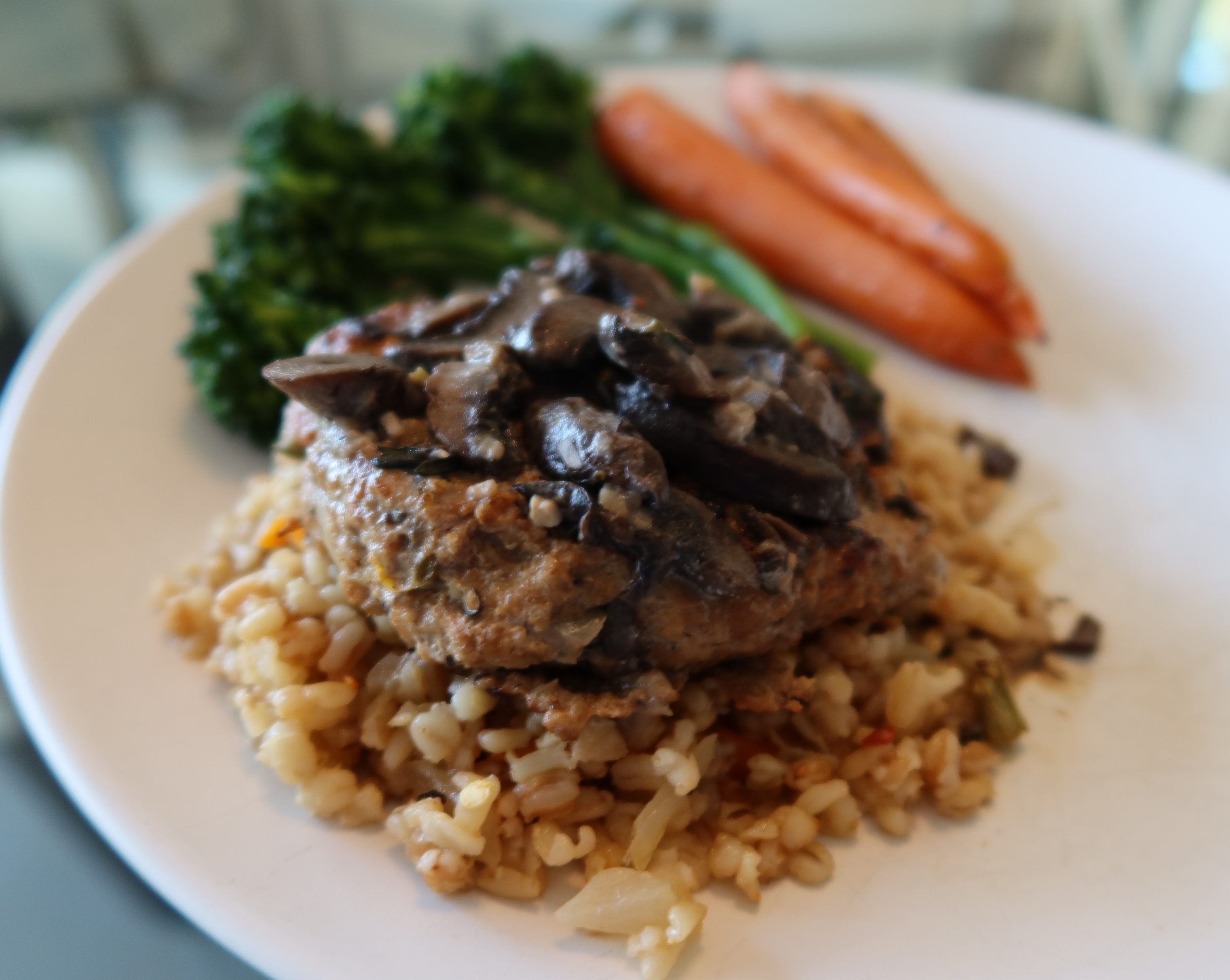Turkey & Beef Salisbury Steak with Mushrooms